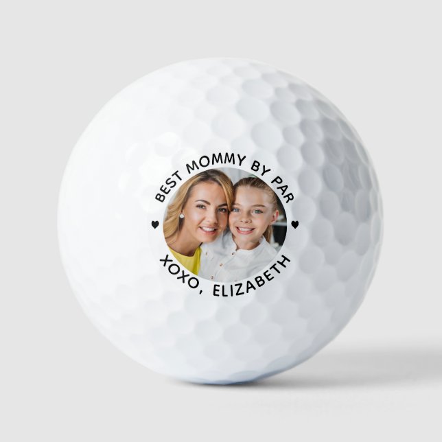 Bestes MOMMY Par Personalisiertes Foto Golfball (Vorderseite)