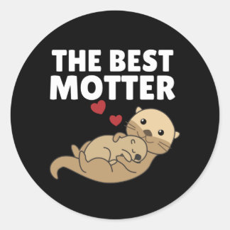 Bestes Motter Otter Spiel für Mama Sweet Animes Runder Aufkleber