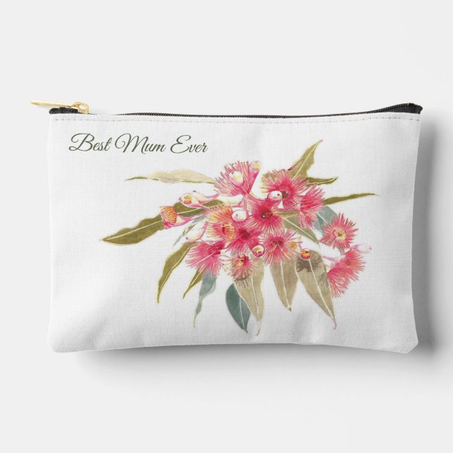 Bestes Mum je rosa Blumengesteck Zubehörtasche (Vorderseite)