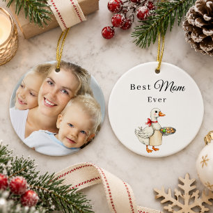 Bestes-Mutter-aller-Zeiten-Gans-Foto Keramik Ornament