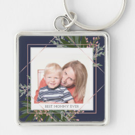 Bestes Müttertagsfloral Personalisiertes Foto Schlüsselanhänger