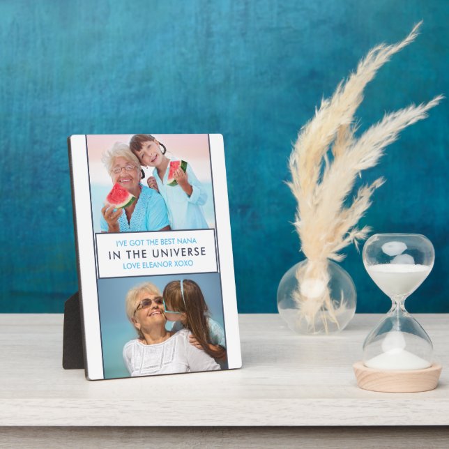 Bestes Nana im Universum - Personalisiertes Zwei-F Fotoplatte (Seite)