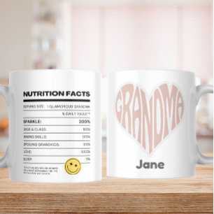 Bestes Oma-Ever - individuelles Nährwertsiegel Kaffeetasse