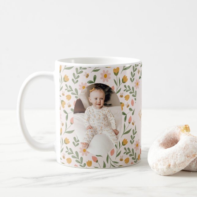 Bestes Oma je Floral Foto Tasse Frühjahrsgeschenk (Mit Donut)