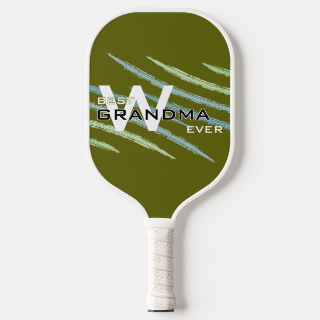 Bestes Oma mit Monogrammatikalischen Initialen Lig Pickleball Schläger (Vorderseite)