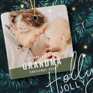 Bestes Oma Modern Chic Foto Keramikornament