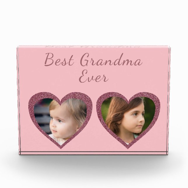 Bestes Oma Pink Hearts Custom Kids Foto (Vorderseite)