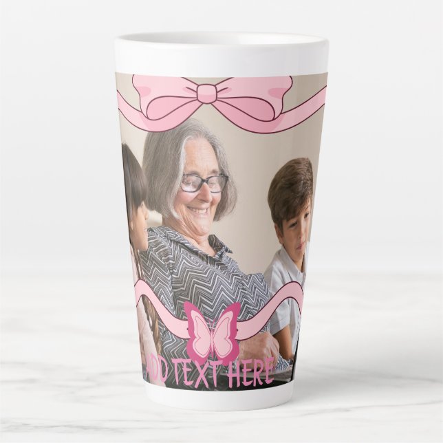 Bestes Oma und Großkinder rosa Design Milchtasse (Vorderseite)