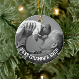 Bestes Opa-Foto-Familienbild Keramik Ornament