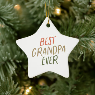 Bestes Opa-Foto je farbenfroh Keramik Ornament