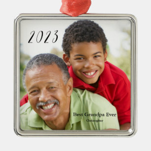 Bestes Opa-Foto je Großeltern Ornament Aus Metall