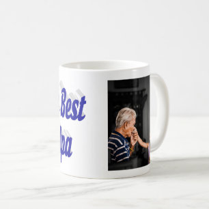 Bestes Opa-Foto mit blauem Text Kaffeetasse