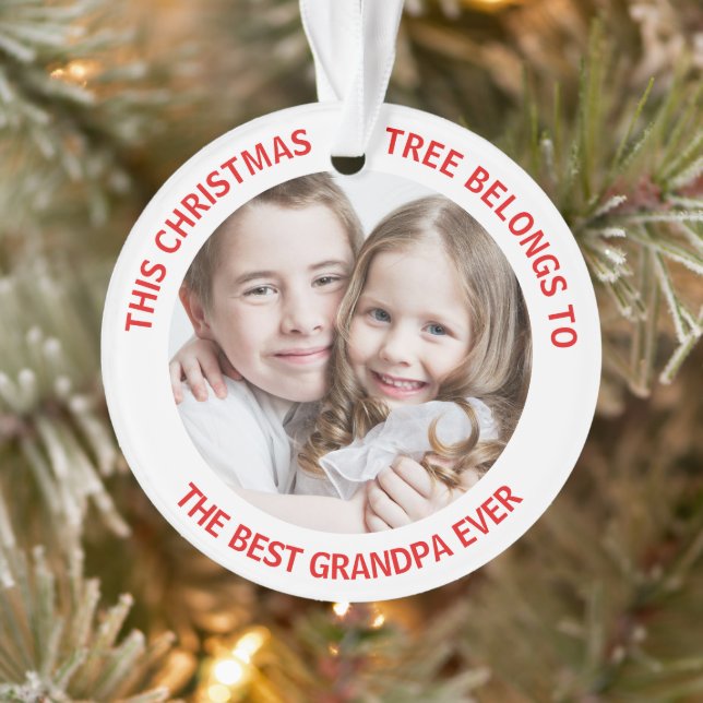 Bestes Opa-Foto Ornament (Baum)
