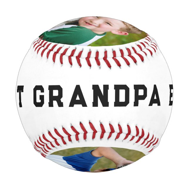 Bestes Opa-Foto Personalisiert Baseball (Vorderseite)