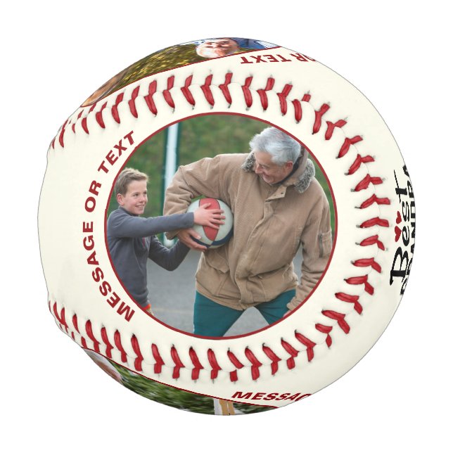 Bestes Opa-je-Baseball-Grandpa-Geschenk Baseball (Rückseite Links)