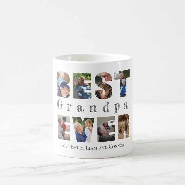 Bestes Opa je benutzerdefiniertes Foto Kaffeetasse (Mittel)