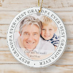 Bestes Opa je Modernes Klassisches Foto Keramik Ornament<br><div class="desc">Dieses einfache und klassische Design besteht aus Serifentypografie und fügt ein benutzerdefiniertes Foto hinzu. "Bester Opa je" umkreist das Foto deines Großvaters,  Grampa,  Opa,  Lolo etc.</div>