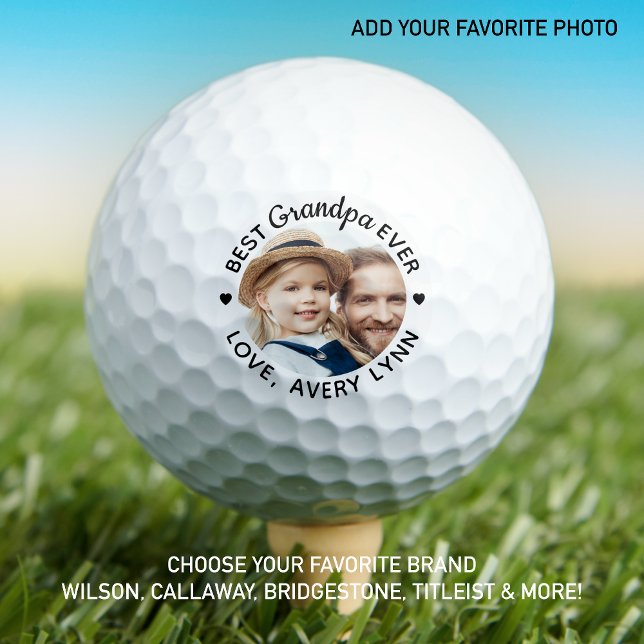 Bestes Opa je Modernes Personalisiertes Foto Golfball (Von Creator hochgeladen)