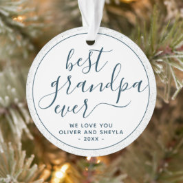 Bestes Opa-je-Script-Foto auf Back Keepake Ornament