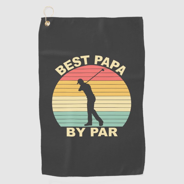 Bestes Papa By Par - Golfspielen Golfhandtuch (Vorderseite)