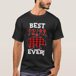 Bestes Papa Ever Bär Buffalo Karierter Vater Großo T-Shirt
