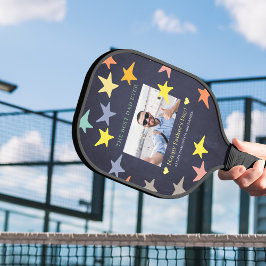 Bestes Papa je Foto personalisiert Pickleball Schläger