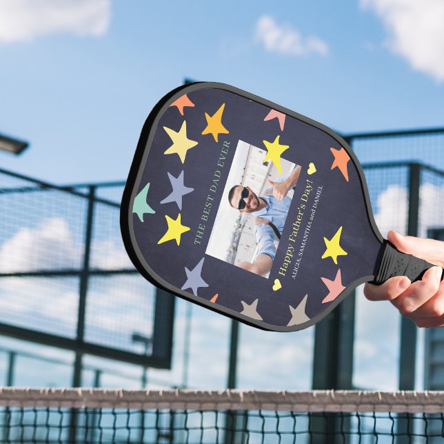 Bestes Papa je Foto personalisiert Pickleball Schläger (Von Creator hochgeladen)