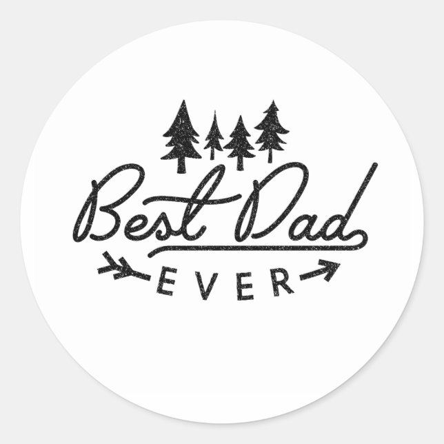 Bestes Papa je Runder Aufkleber (Vorderseite)