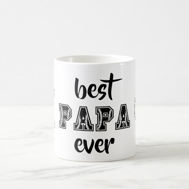 Bestes Papa-jemals-Personalisiertes Baseball-Thema Kaffeetasse (Mittel)