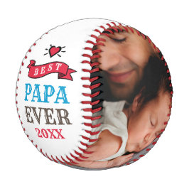 Bestes Papa-jemals-Zitat Vater und Baby-Foto Baseball