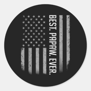 Bestes Papaw-Geschenk für die amerikanische Flagge Runder Aufkleber