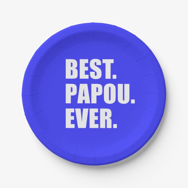 Bestes Papou je griechisches Großvater-Party Pappteller (Vorderseite)