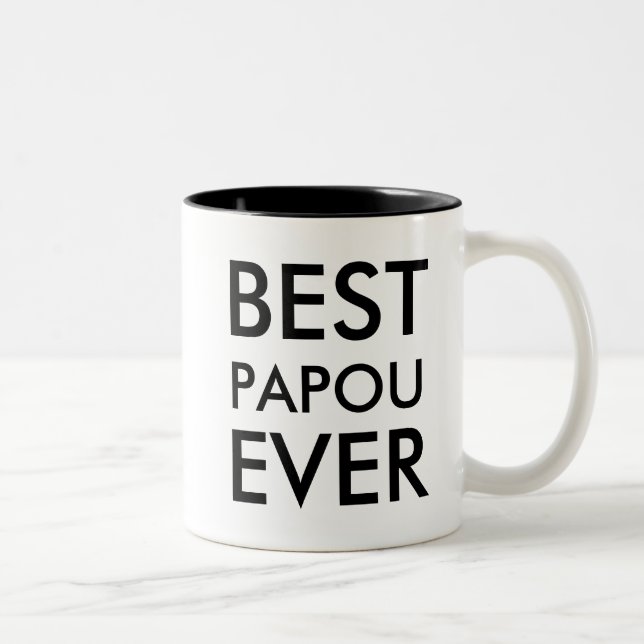 Bestes Papou überhaupt | Valentinstag-Geschenk Zweifarbige Tasse (Rechts)