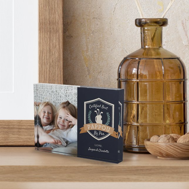 Bestes Pappou nach Par | Golf Opa Fotoblock (Von Creator hochgeladen)