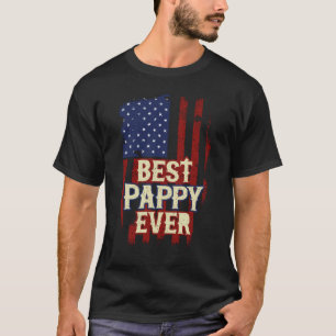Bestes Pappy je US Flag Grandpa Fathers Day Gesche T-Shirt