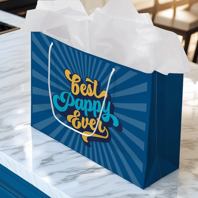 Bestes Pappy je Vatertag Große Geschenktüte (Von Creator hochgeladen)