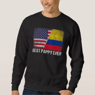 Bestes Pappy je Vatertag Kolumbien - Flagge Sweatshirt