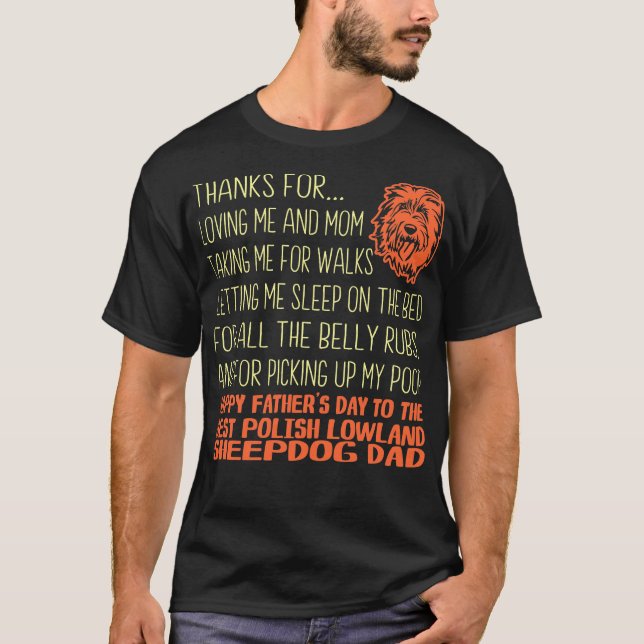 Bestes polnisches Schaffenhund-Vatertagsgeschenk T-Shirt (Vorderseite)