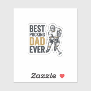 Bestes Pucking Papa Aller Hockey Papa Shirt Design Aufkleber