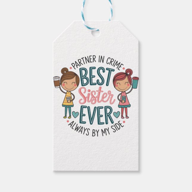 Bestes Schwesterdesign - Kunst feiern Sieben Geschenkanhänger (Vorderseite)