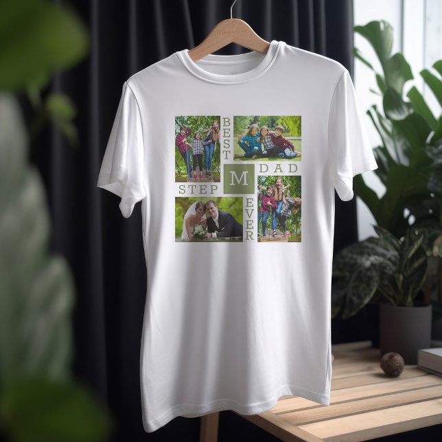 Bestes Stepdad je 4 Foto T-Shirt (Von Creator hochgeladen)