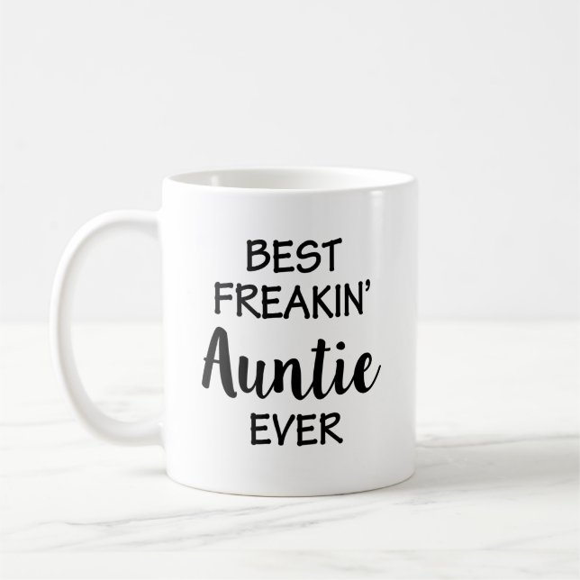 Bestes Tantengeschenk Freakin Tante Coffee Mug Kaffeetasse (Links)