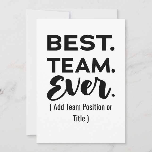 Bestes Team aller Zeiten, Individuelle Name oder J (Vorderseite)