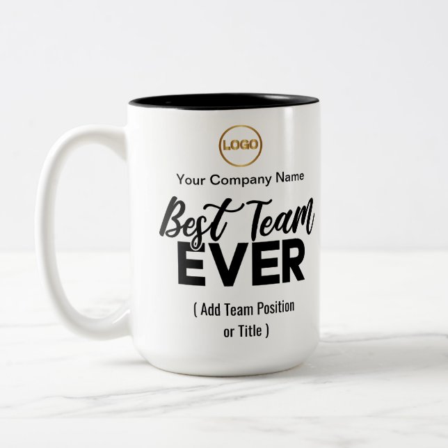 Bestes Team je | Individuelle Name und Logo Zweifarbige Tasse (Links)