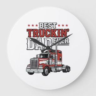 Bestes Trucker-Vater-Design für Vintage-Truck-Shir Große Wanduhr