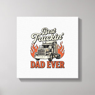 Bestes Truckin Papa Aller Zeiten Vintage Truck Vat Leinwanddruck