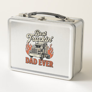 Bestes Truckin Papa Aller Zeiten Vintage Truck Vat Metall Brotdose