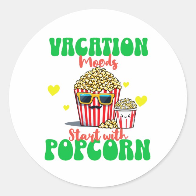 Bestes Urlaubsgeschenk für Popcorn-Liebhaber Runder Aufkleber (Vorderseite)