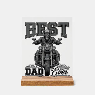 Bestes-Vater-aller-Zeiten-Biker-Vintage-Stickerei- Acrylschild