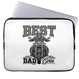 Bestes-Vater-aller-Zeiten-Biker-Vintage-Stickerei- Laptopschutzhülle